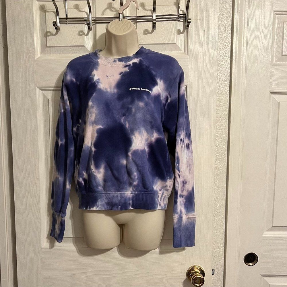 Spiritual Gangster Purple Tie Dye Pullover Sweatshirt Size Small